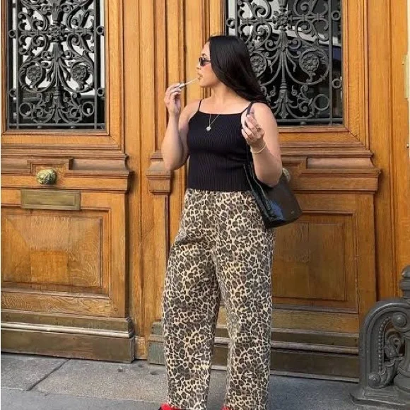 Leopard Print Boyfriend Jeans